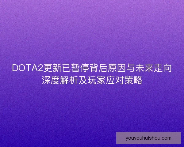 DOTA2更新已暂停背后原因与未来走向深度解析及玩家应对策略